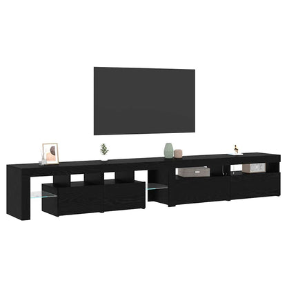 TV-skåp 3 pcs Svart ek 260 x 36.5 x 40 cm Konstruerat trä