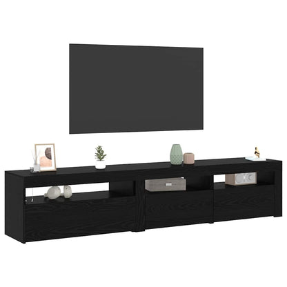 TV-skåp 2 pcs Svart ek 195 x 35 x 40 cm Konstruerat trä