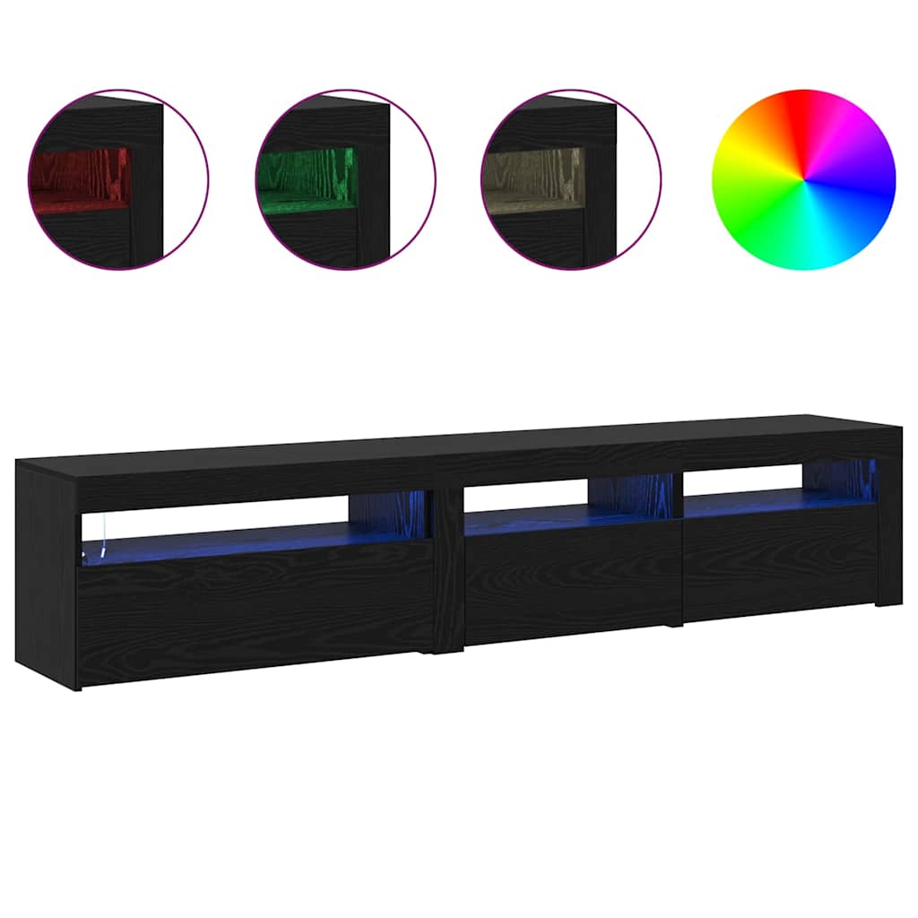 TV-skåp 2 pcs Svart ek 195 x 35 x 40 cm Konstruerat trä