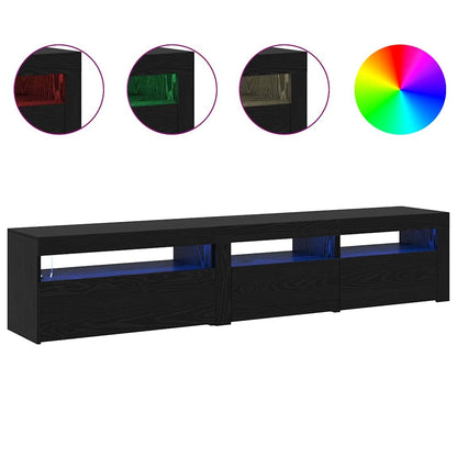 TV-skåp 2 pcs Svart ek 195 x 35 x 40 cm Konstruerat trä