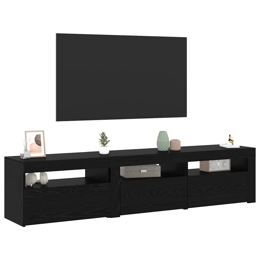 TV-skåp 2 pcs Svart ek 180 x 35 x 40 cm Konstruerat trä