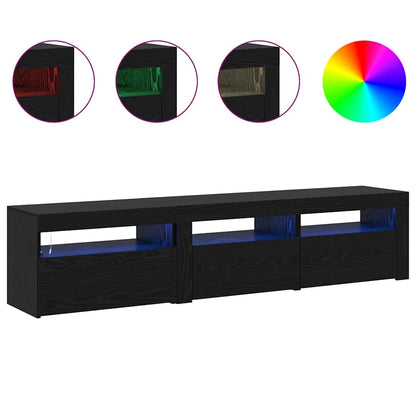 TV-skåp 2 pcs Svart ek 180 x 35 x 40 cm Konstruerat trä