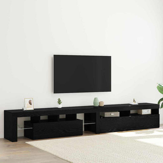 TV-skåp 2 pcs Svart ek 260 x 36.5 x 40 cm Konstruerat trä