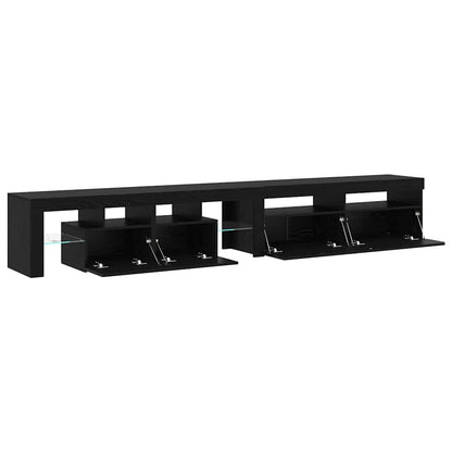 TV-skåp 2 pcs Svart ek 260 x 36.5 x 40 cm Konstruerat trä