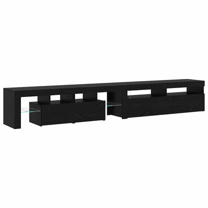 TV-skåp 2 pcs Svart ek 260 x 36.5 x 40 cm Konstruerat trä