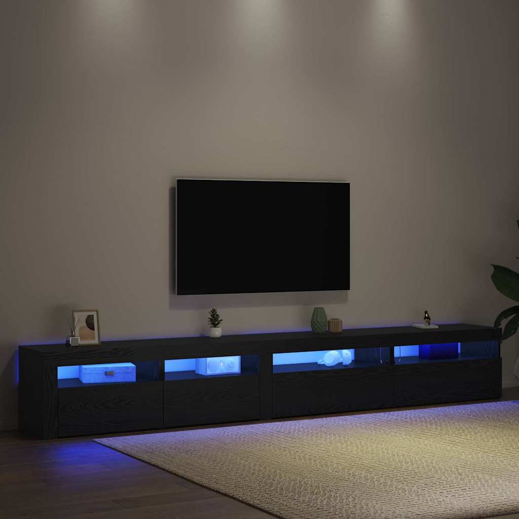 TV-skåp 3 pcs Svart ek 270 x 35 x 40 cm Konstruerat trä