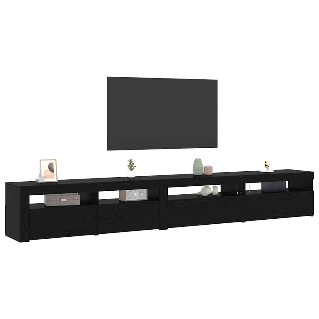 TV-skåp 3 pcs Svart ek 270 x 35 x 40 cm Konstruerat trä