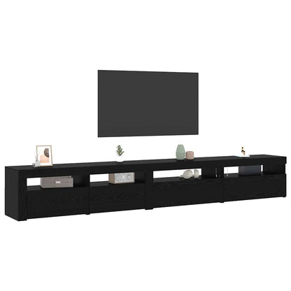 TV-skåp 3 pcs Svart ek 270 x 35 x 40 cm Konstruerat trä