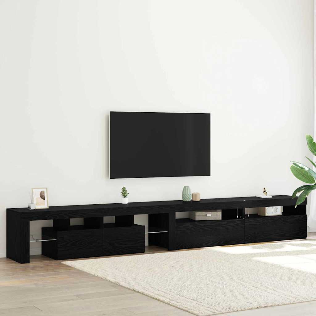 TV-skåp 3 pcs Svart ek 290 x 36.5 x 40 cm Konstruerat trä