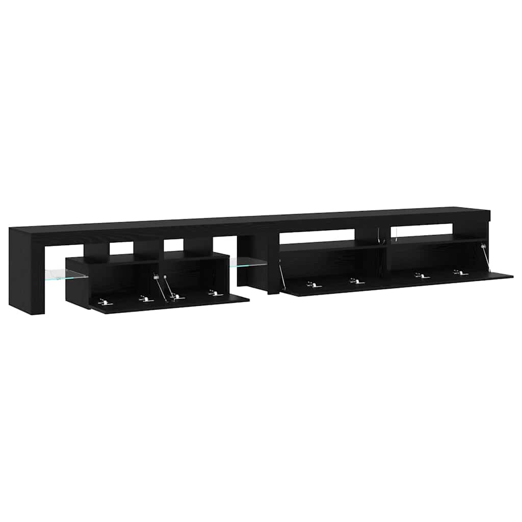TV-skåp 3 pcs Svart ek 290 x 36.5 x 40 cm Konstruerat trä