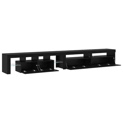TV-skåp 3 pcs Svart ek 290 x 36.5 x 40 cm Konstruerat trä