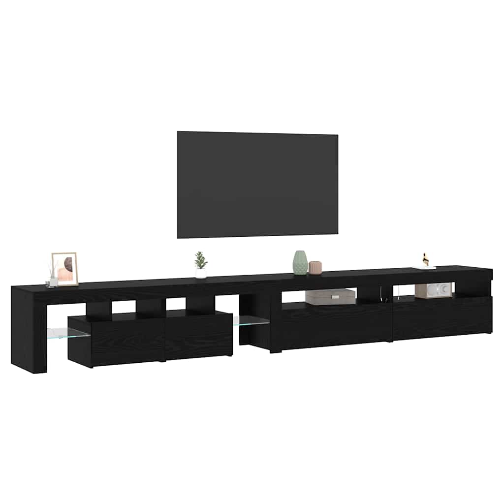 TV-skåp 3 pcs Svart ek 290 x 36.5 x 40 cm Konstruerat trä