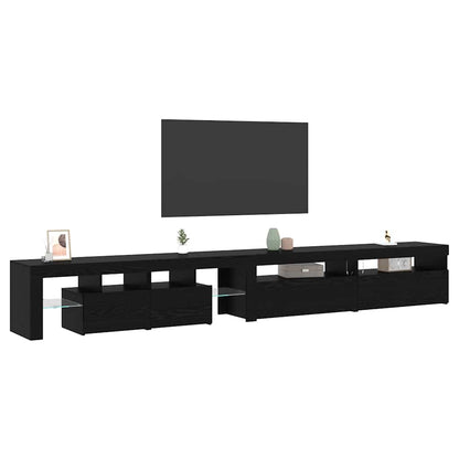 TV-skåp 3 pcs Svart ek 290 x 36.5 x 40 cm Konstruerat trä