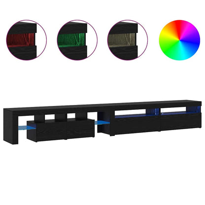 TV-skåp 3 pcs Svart ek 290 x 36.5 x 40 cm Konstruerat trä