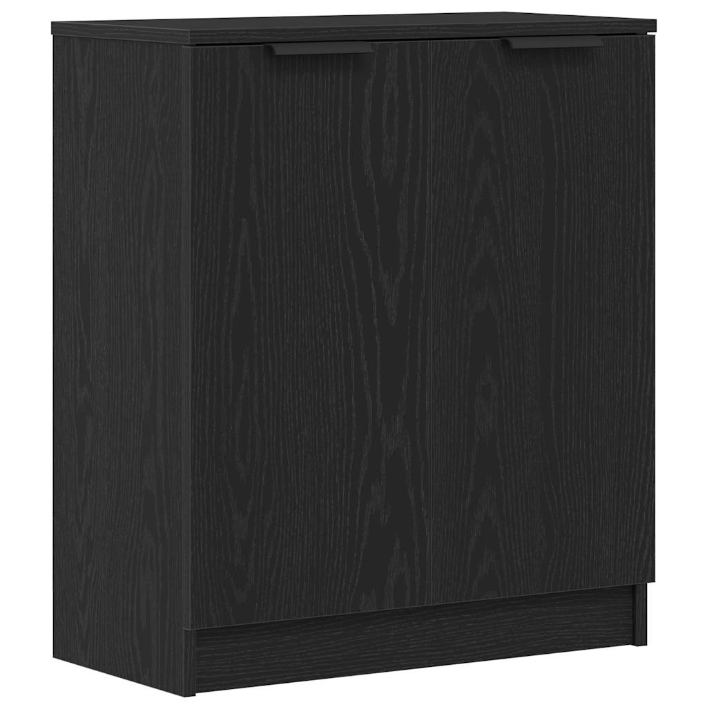 Sidobord med låda Svart Ek 180 x 30 x 70 cm Konstruerat trä