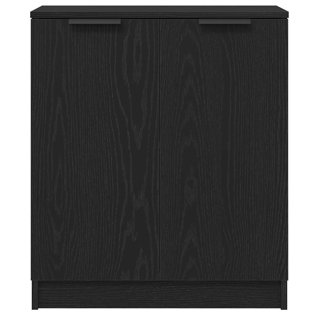 Sidobord med låda Svart Ek 180 x 30 x 70 cm Konstruerat trä