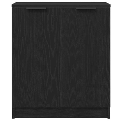 Sidobord med låda Svart Ek 180 x 30 x 70 cm Konstruerat trä