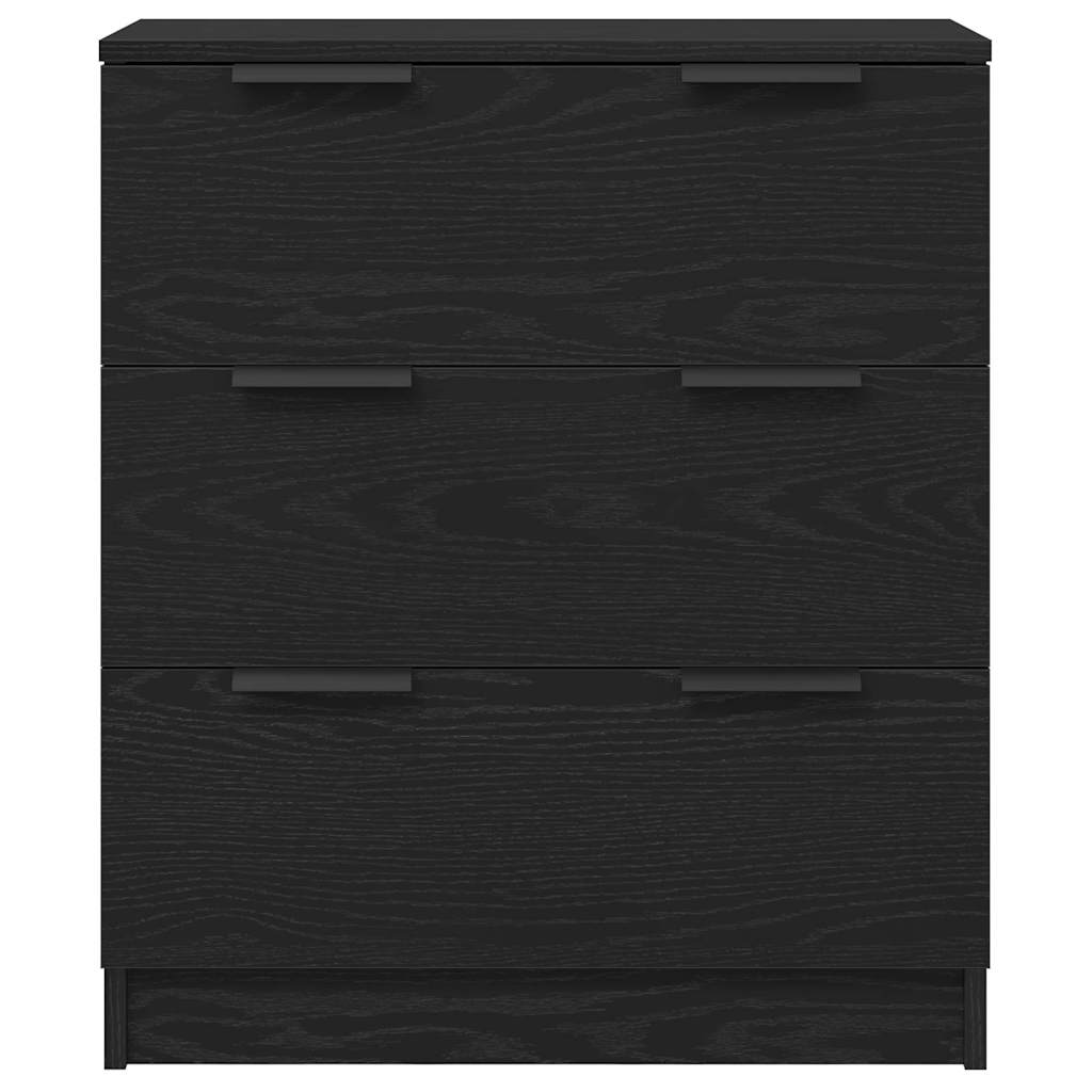 Sidobord med låda Svart Ek 180 x 30 x 70 cm Konstruerat trä