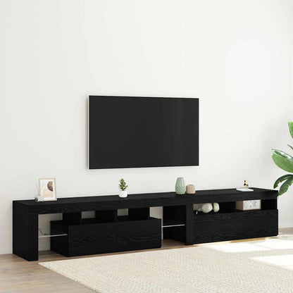 TV-skåp 2 pcs Svart ek 290 x 36.5 x 40 cm Konstruerat trä