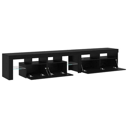 TV-skåp 2 pcs Svart ek 290 x 36.5 x 40 cm Konstruerat trä