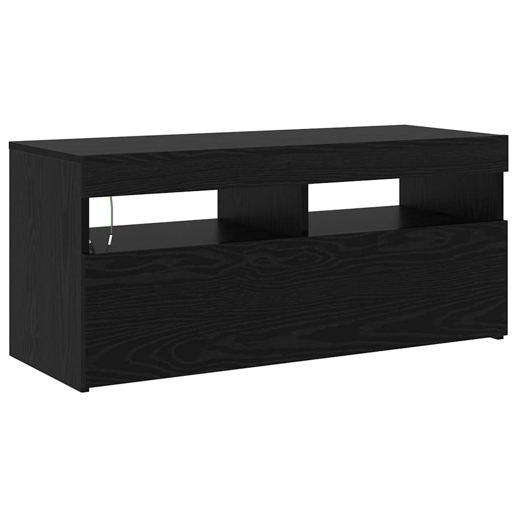 TV-skåp 2 pcs Svart ek 290 x 36.5 x 40 cm Konstruerat trä