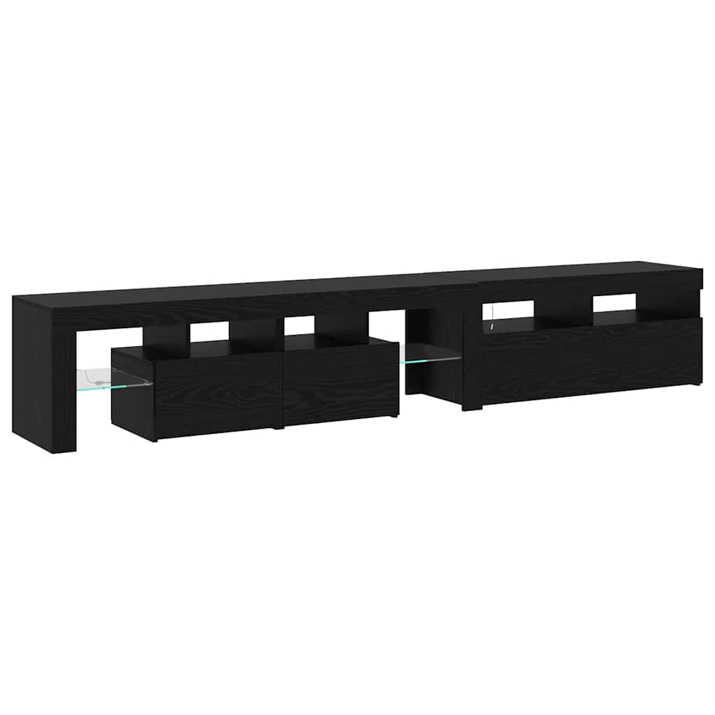 TV-skåp 2 pcs Svart ek 290 x 36.5 x 40 cm Konstruerat trä