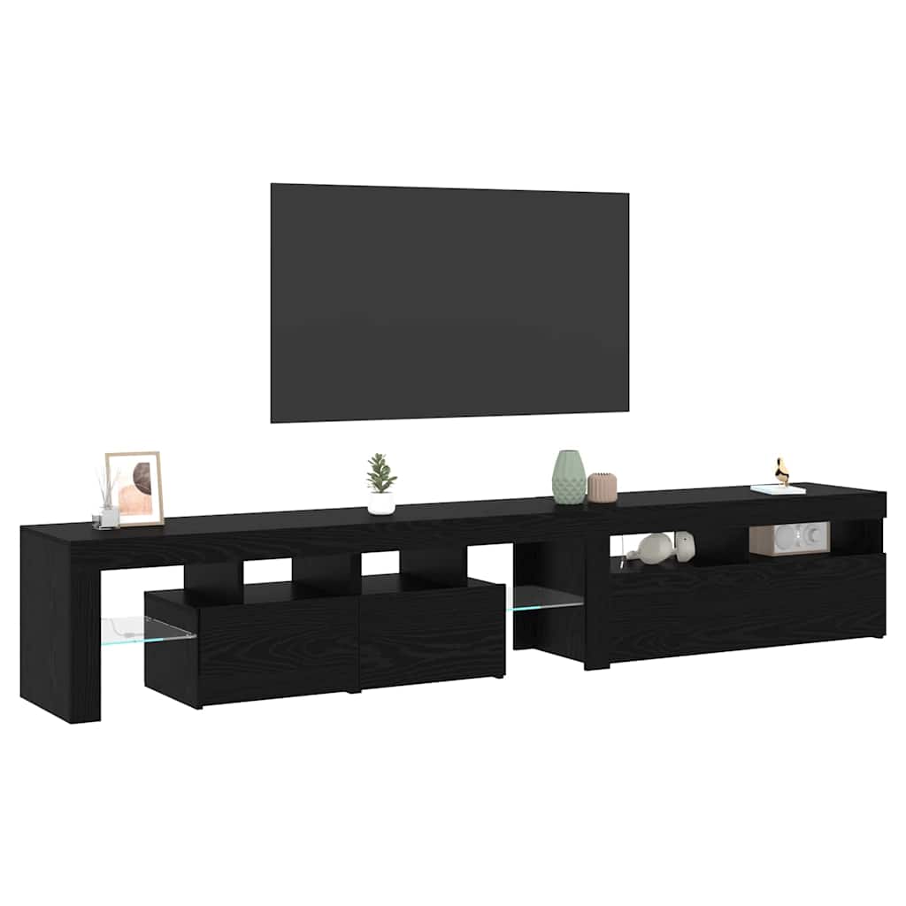TV-skåp 2 pcs Svart ek 290 x 36.5 x 40 cm Konstruerat trä