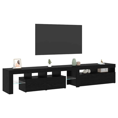 TV-skåp 2 pcs Svart ek 290 x 36.5 x 40 cm Konstruerat trä