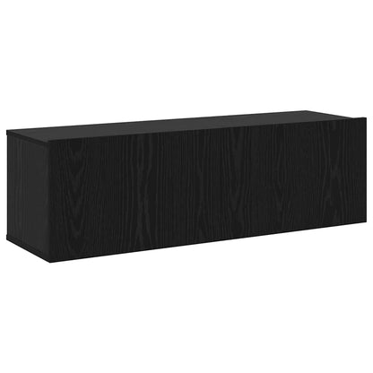 TV-skåpsset 7 pcs Svart ek 100 x 30 x 30 cm Konstruerat trä