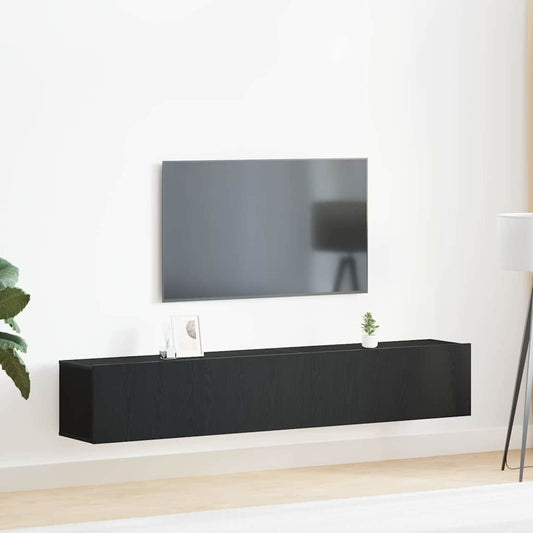XXXXX TV-Bänkset 2 pcs Svart Ek 100 x 30 x 30 cm