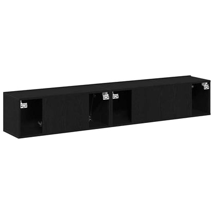XXXXX TV-Bänkset 2 pcs Svart Ek 100 x 30 x 30 cm