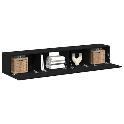 XXXXX TV-Bänkset 2 pcs Svart Ek 100 x 30 x 30 cm