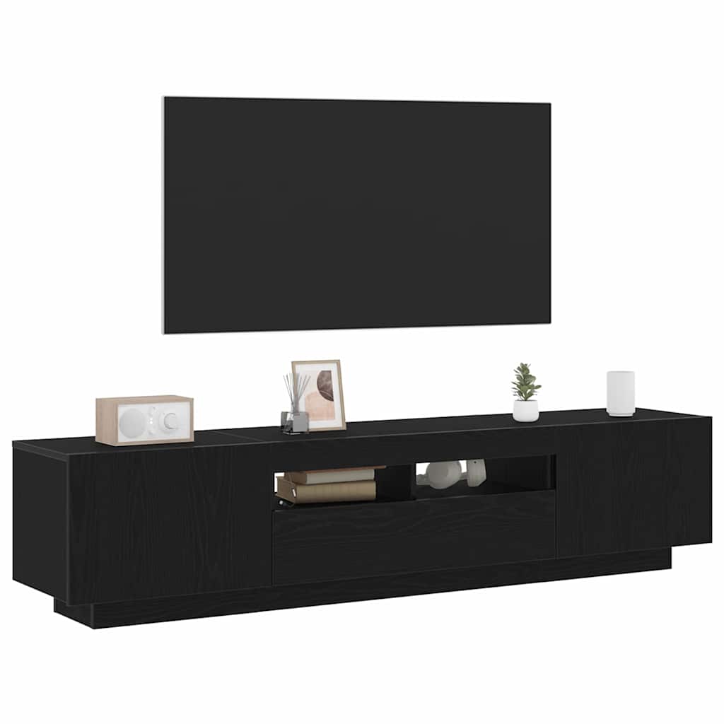 TV-skåp 2 pcs Svart 180 x 35 x 40 cm Konstruerat trä