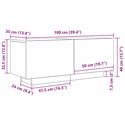 TV-skåp Svart ek 100 x 35 x 40 cm Konstruerat trä