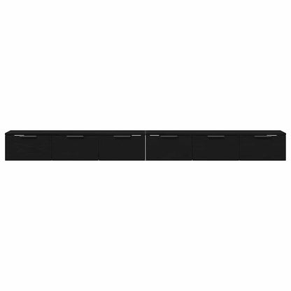 Väggskåp 2 pcs Svart ek 102 x 30 x 20 cm Konstruerat trä