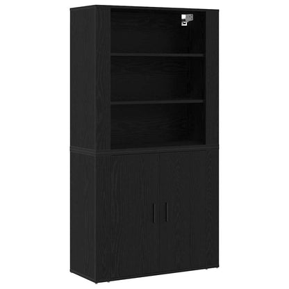Skåp Svart ek 80 x 33 x 150 cm Konstruerat trä