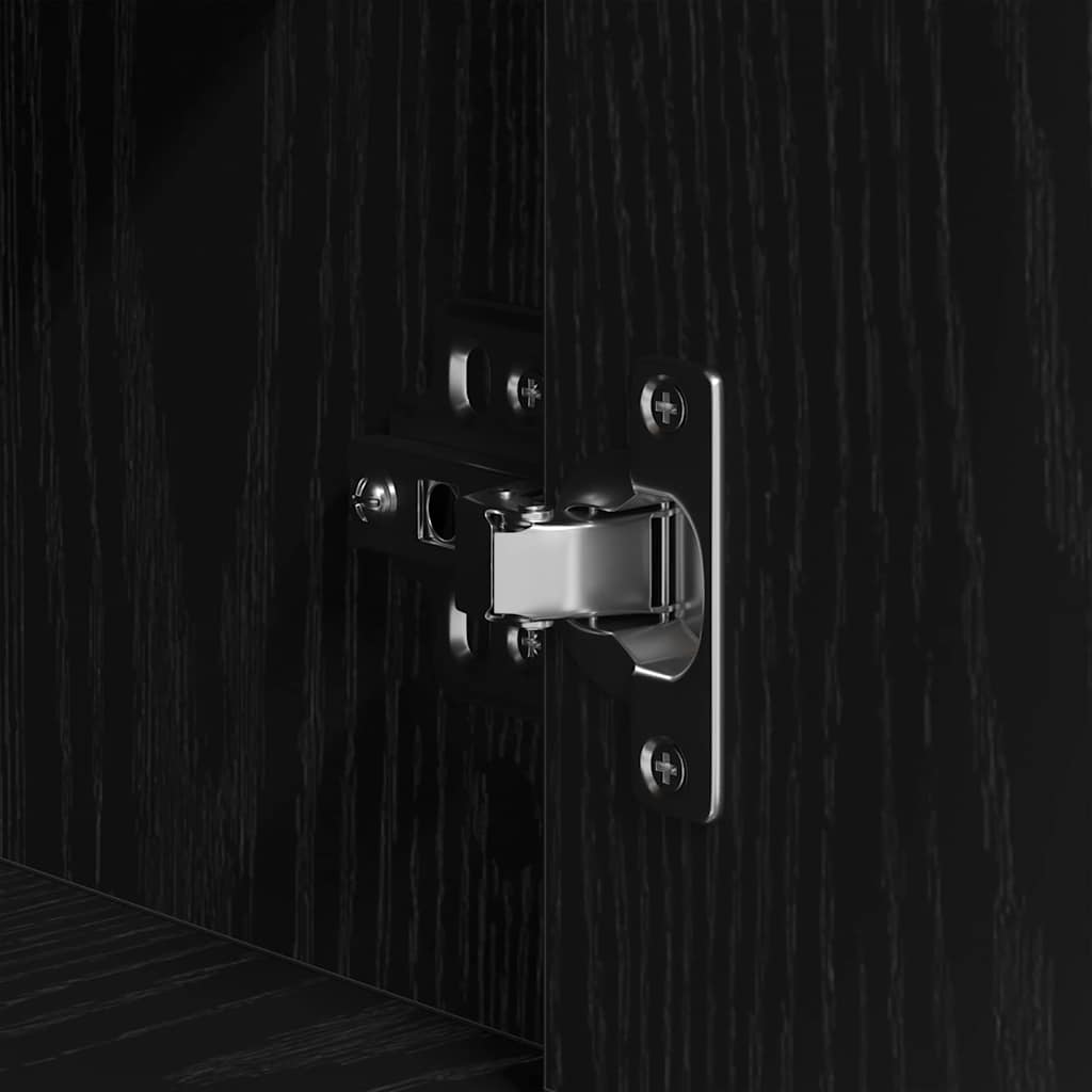 Skänk med låda Svart Ek 240 x 33 x 70 cm Konstruerat trä