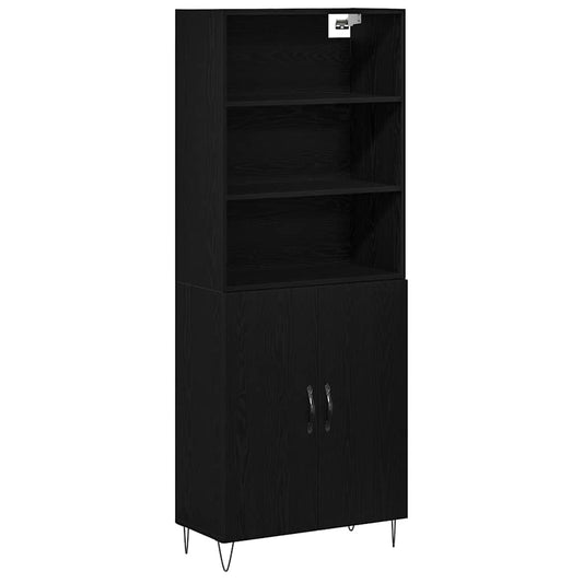 Skåp 2 pcs Svart ek 70 x 34 x 180 cm Konstruerat trä