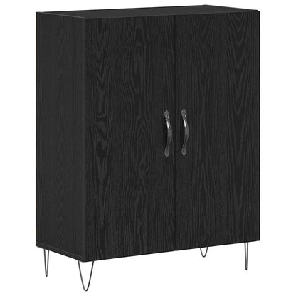 Skåp 2 pcs Svart ek 70 x 34 x 180 cm Konstruerat trä