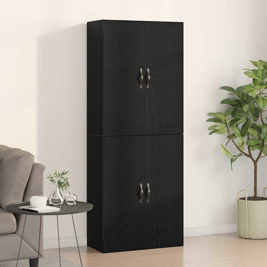 Väggskåp 2 pcs Svart ek 69.5 x 34 x 90 cm Konstruerat trä