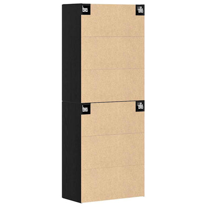 Väggskåp 2 pcs Svart ek 69.5 x 34 x 90 cm Konstruerat trä