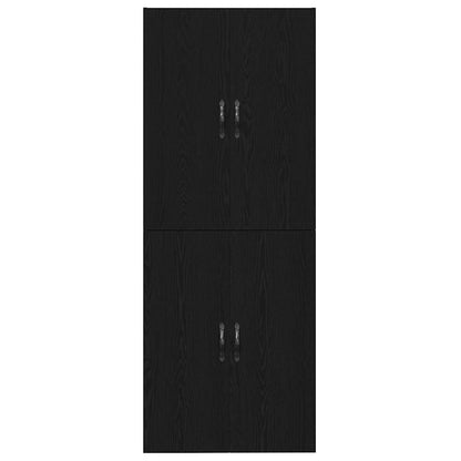 Väggskåp 2 pcs Svart ek 69.5 x 34 x 90 cm Konstruerat trä