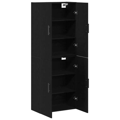 Väggskåp 2 pcs Svart ek 69.5 x 34 x 90 cm Konstruerat trä