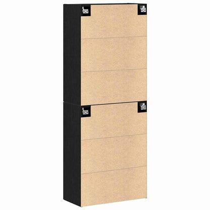 Väggskåp 2 pcs Svart ek 69.5 x 34 x 90 cm Konstruerat trä