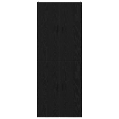 Väggskåp 2 pcs Svart ek 69.5 x 34 x 90 cm Konstruerat trä