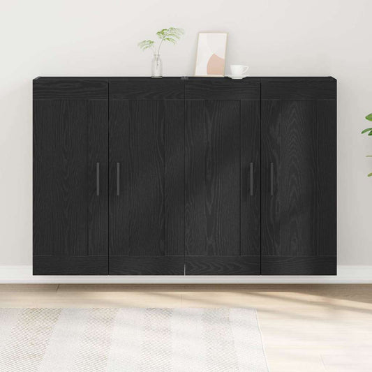 Väggmonterat skåp 2 pcs Gammalt trä 160 x 34 x 90 cm