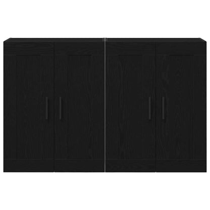 Väggmonterat skåp 2 pcs Gammalt trä 160 x 34 x 90 cm