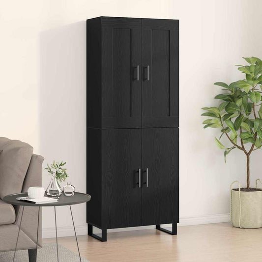 Skåp 2 pcs Svart ek 69.5 x 34 x 180 cm Konstruerat trä