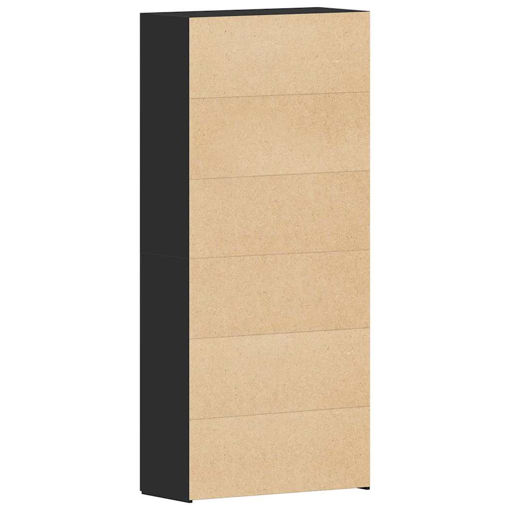 Skoskåp med hylla Svart 80 x 35.5 x 180 cm Konstruerat trä