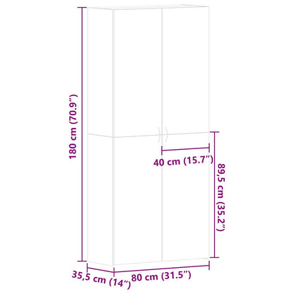 Skoskåp Flerfärgsdesign 80 x 35.5 x 180 cm Konstruerat trä